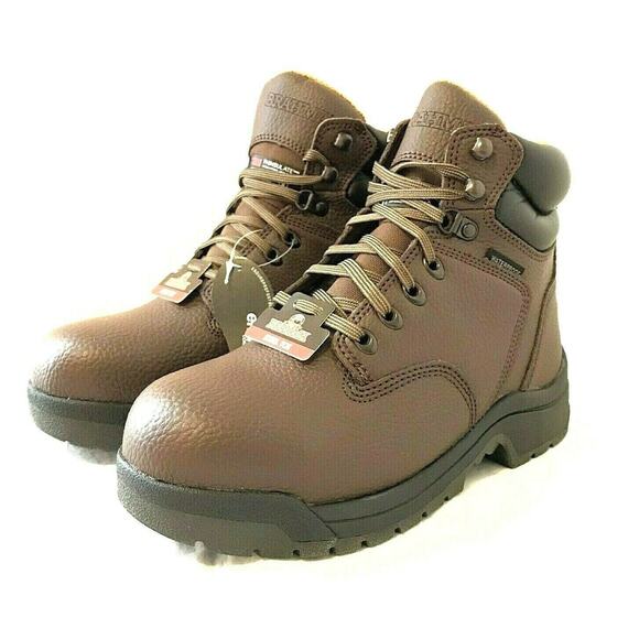 Brahma Men's Liner Steel Toe Work Boot Water Proof- Brown Size 7 NEW - Picture 1 of 8